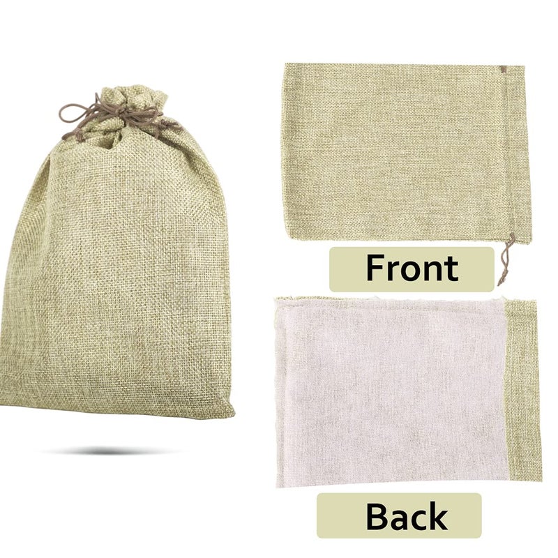 LYSXP 50PCS Burlap Bags with Drawstringï¼Œ7x9 Inch Cream color Drawstring Gift Bag Jewelry Pouches for Wedding Party Favors, DIY Craft - Image 3